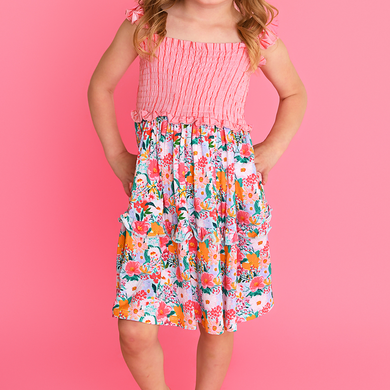Cecelia Floral SMOCKED DRESS