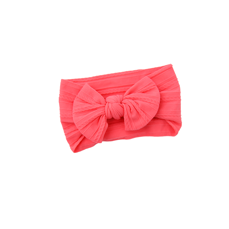 Coral Pink SOFT NYLON ELASTIC HEADBAND - Gigi and Max