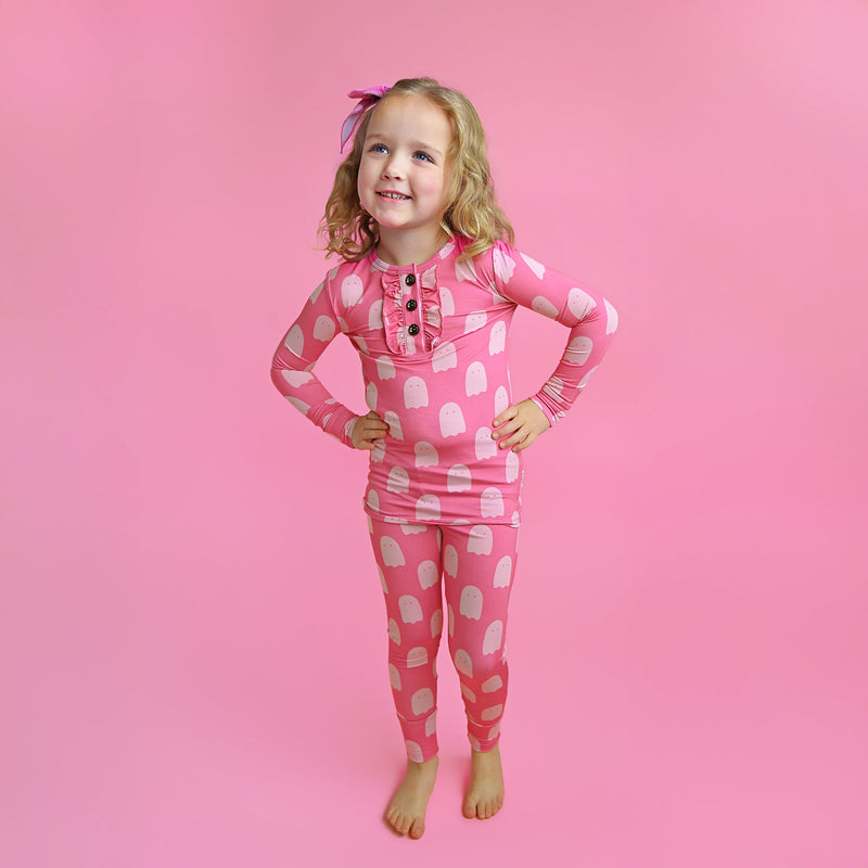 Draven Pink Ghost RUFFLE TWO PIECE - Gigi and Max