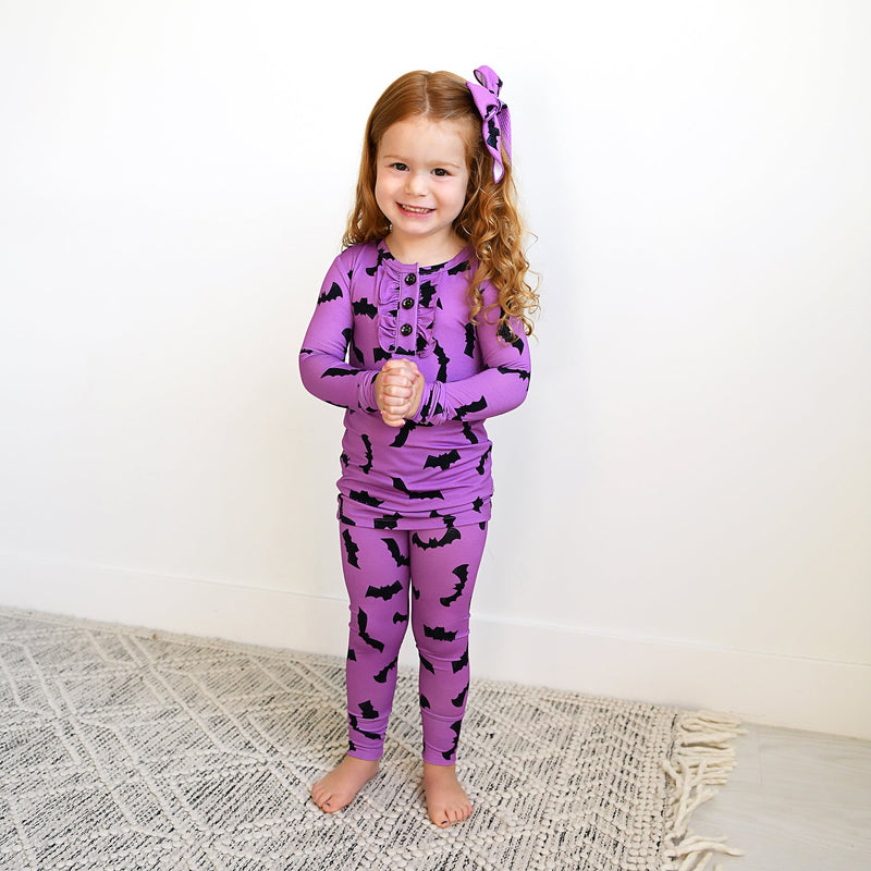 Echo Purple Bat RUFFLE TWO PIECE - Gigi and Max
