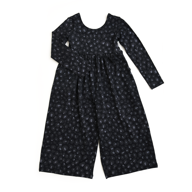 Ash Black Leopard WIDE LEG ROMPER - Gigi and Max