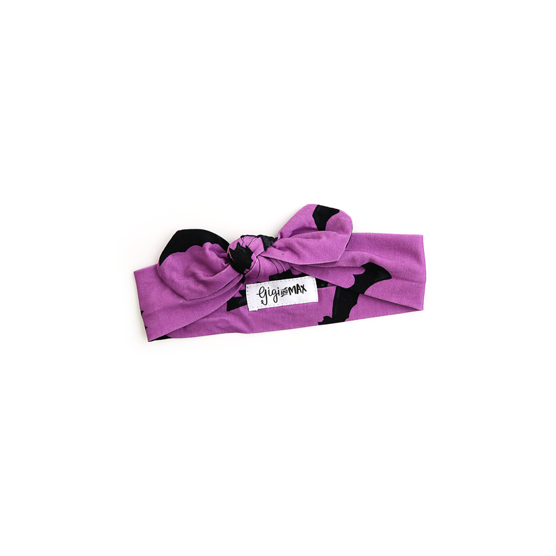 Echo Purple Bats TOPKNOT HEADBAND - Gigi and Max