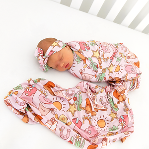 Lainey Pink Western SWADDLE