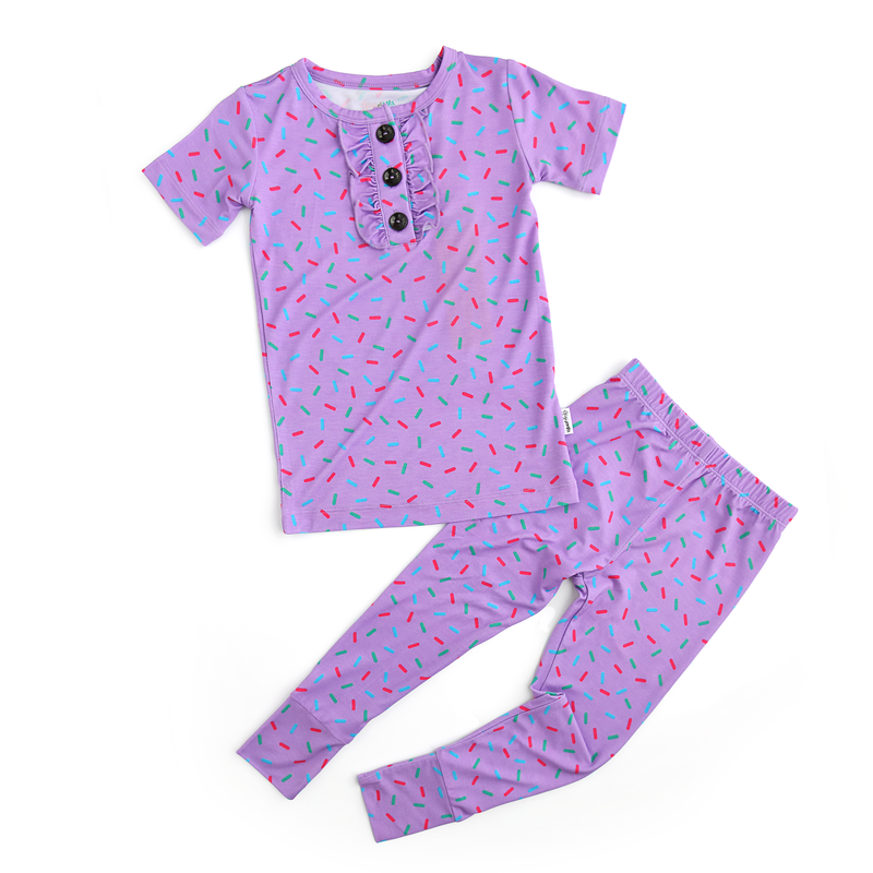 Purple Sprinkles RUFFLE TWO PIECE - Gigi and Max