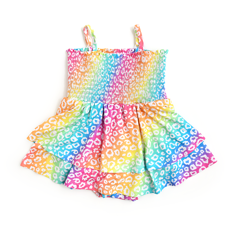 Summer Leopard SMOCKED TIERED TUTU - Gigi and Max