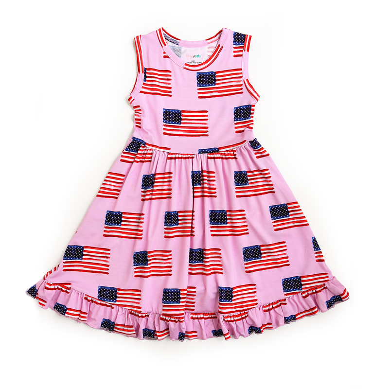 Betty Pink Flag TANK TWIRL DRESS - Gigi and Max