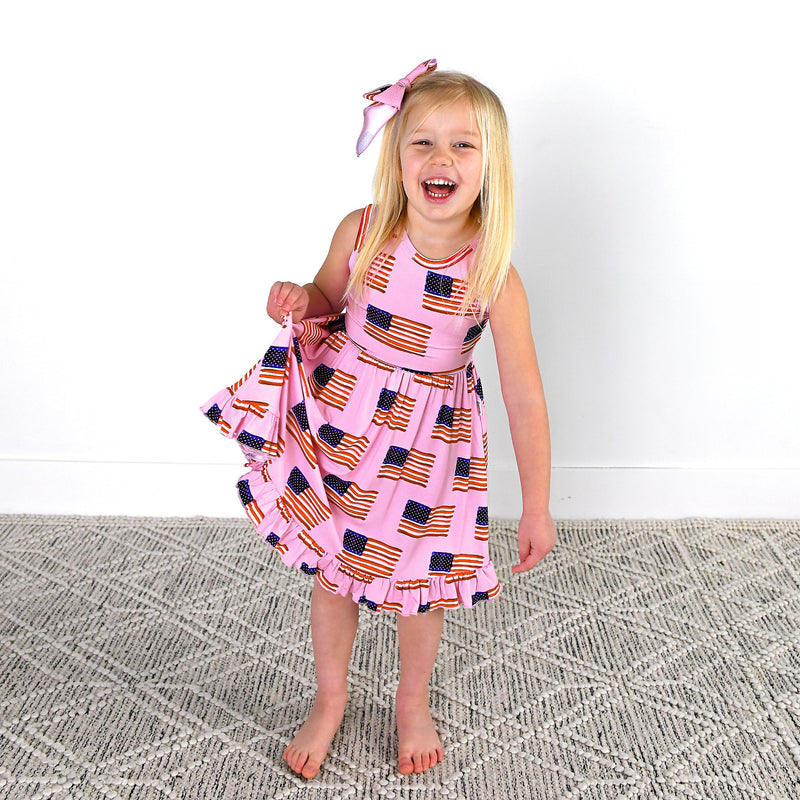 Betty Pink Flag TANK TWIRL DRESS - Gigi and Max