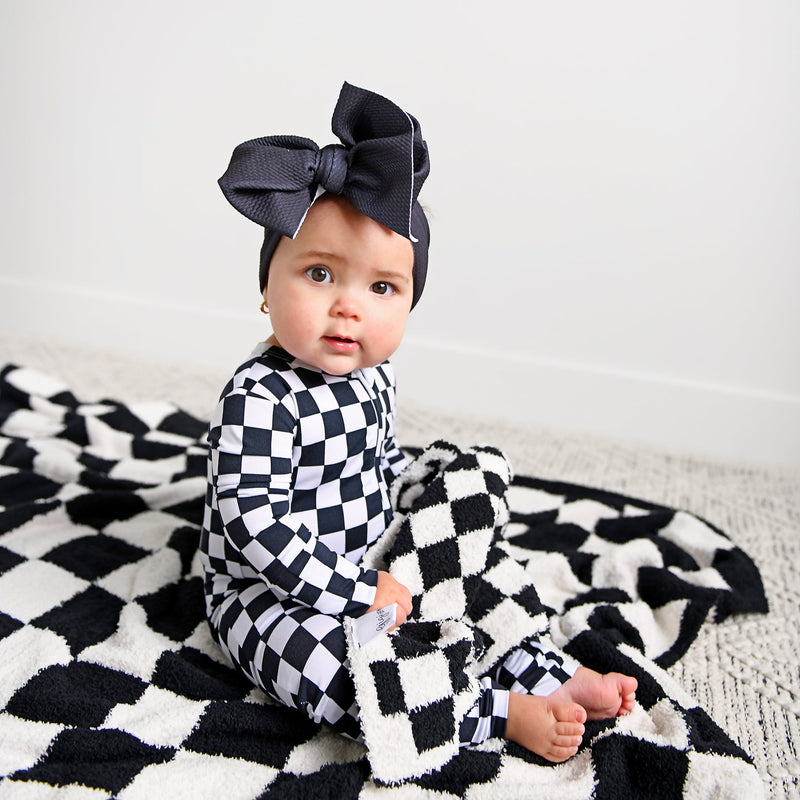 Axel Black Checks PLUSH BLANKET - Gigi and Max