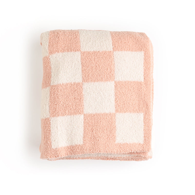 Saylor Pink Checks PLUSH BLANKET - Gigi and Max