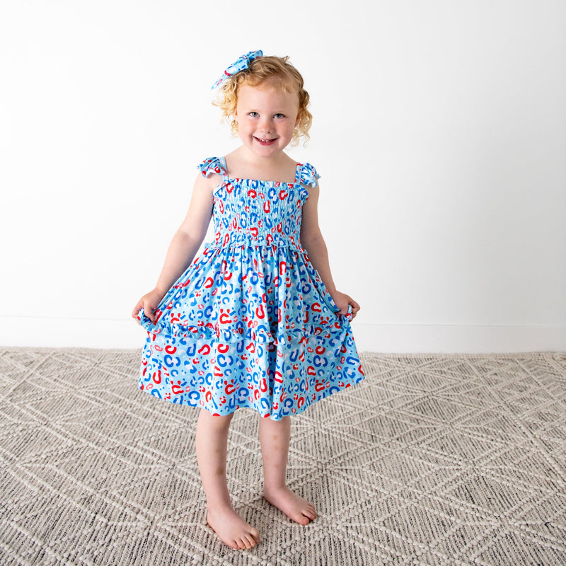 Kinsley Leopard SMOCKED DRESS - Gigi and Max