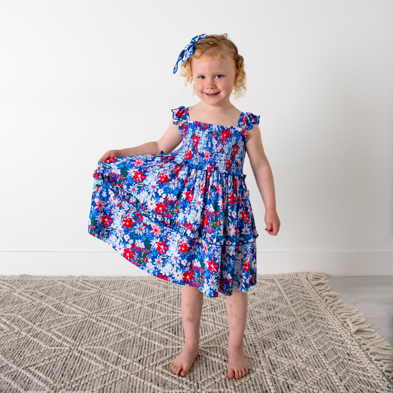 Presley Floral SMOCKED DRESS - Gigi and Max