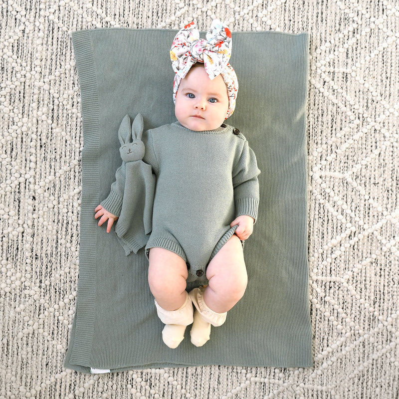 Eucalyptus KNIT BLANKET - Gigi and Max