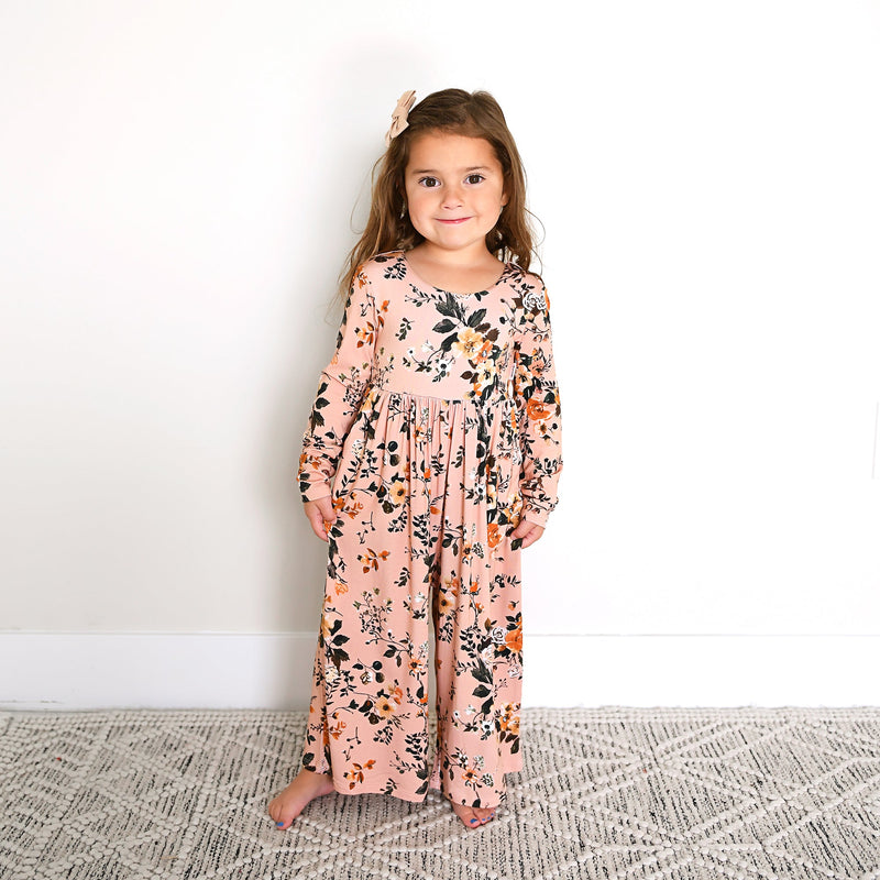 Flora Light Pink WIDE LEG ROMPER