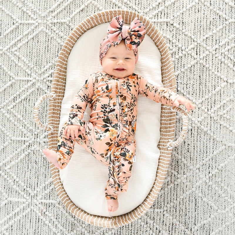 Flora Light Pink RUFFLE ZIP