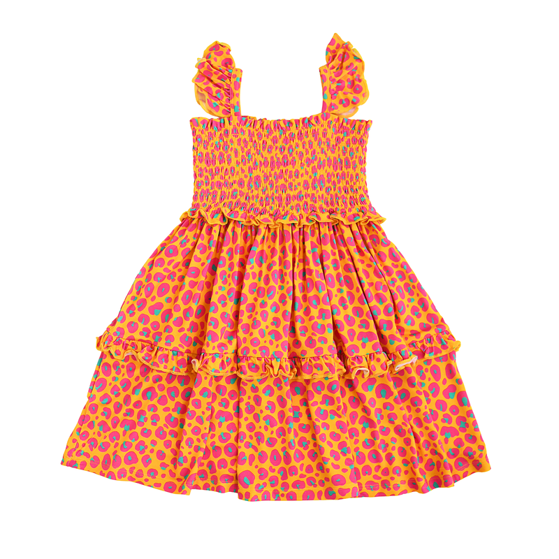 Kelly Leopard SMOCKED DRESS - Gigi and Max
