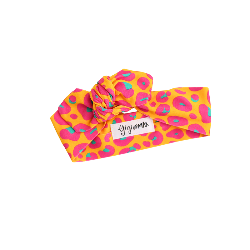 Kelly Leopard TOPKNOT HEADBAND - Gigi and Max