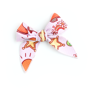 Lainey Pink Western CLIP BOW