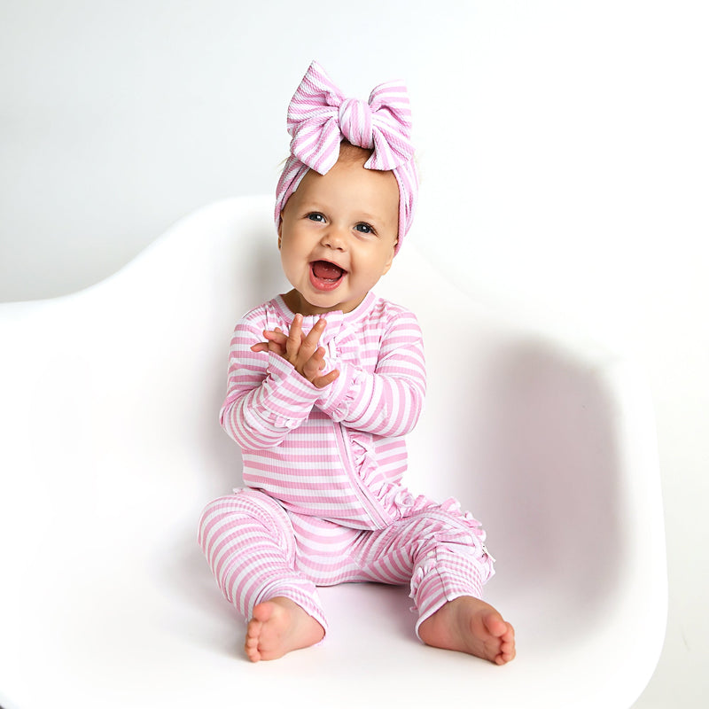 Lana Pink Ribbed RUFFLE ZIP - Gigi and Max