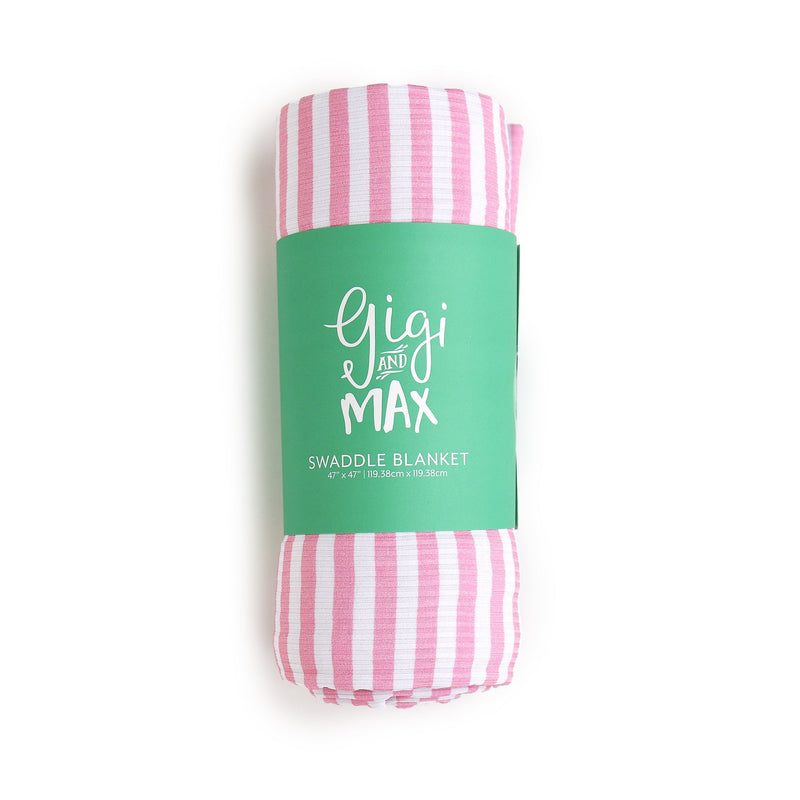 Lana Pink Ribbed SWADDLE - Gigi and Max