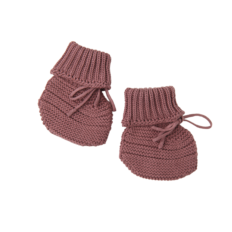 Mauve KNIT BOOTIES - Gigi and Max
