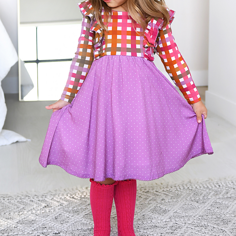 Peyton RUFFLE LONG SLEEVE DRESS