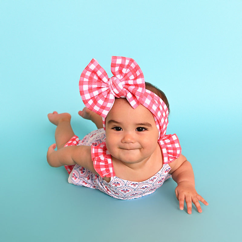 Red Gingham HEADWRAP - Gigi and Max