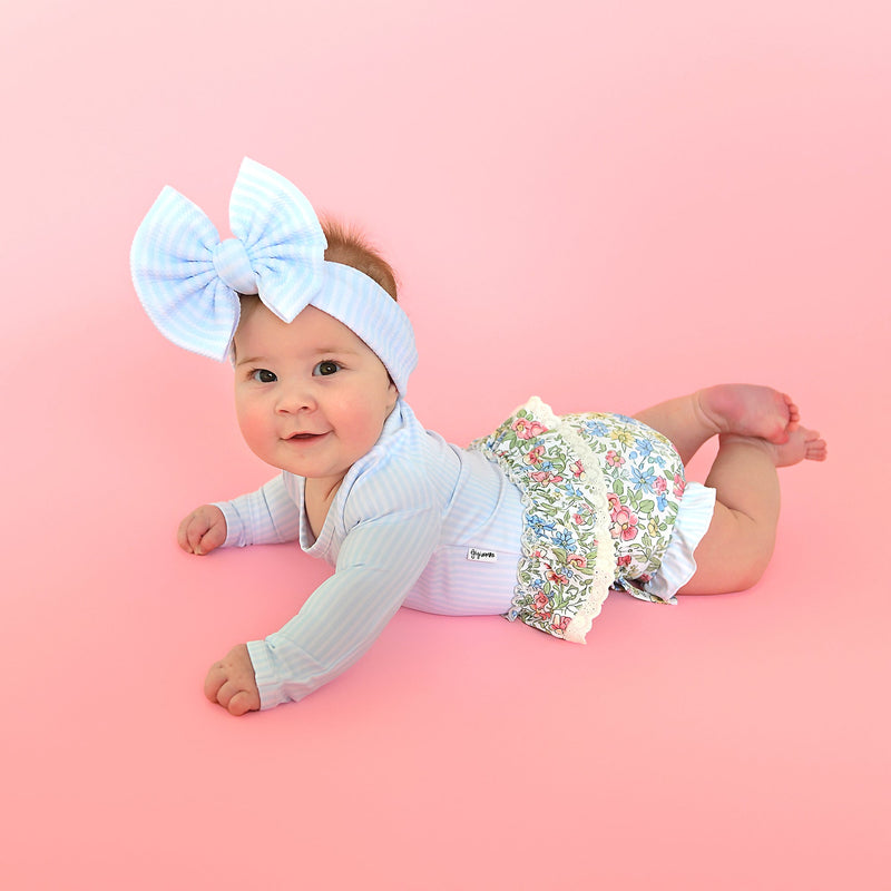 Light Blue Stripe HEADWRAP - Gigi and Max