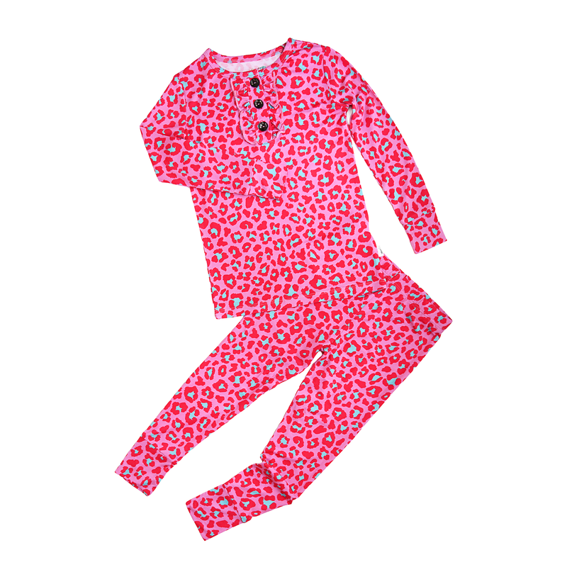 Zuri Leopard RUFFLE TWO PIECE