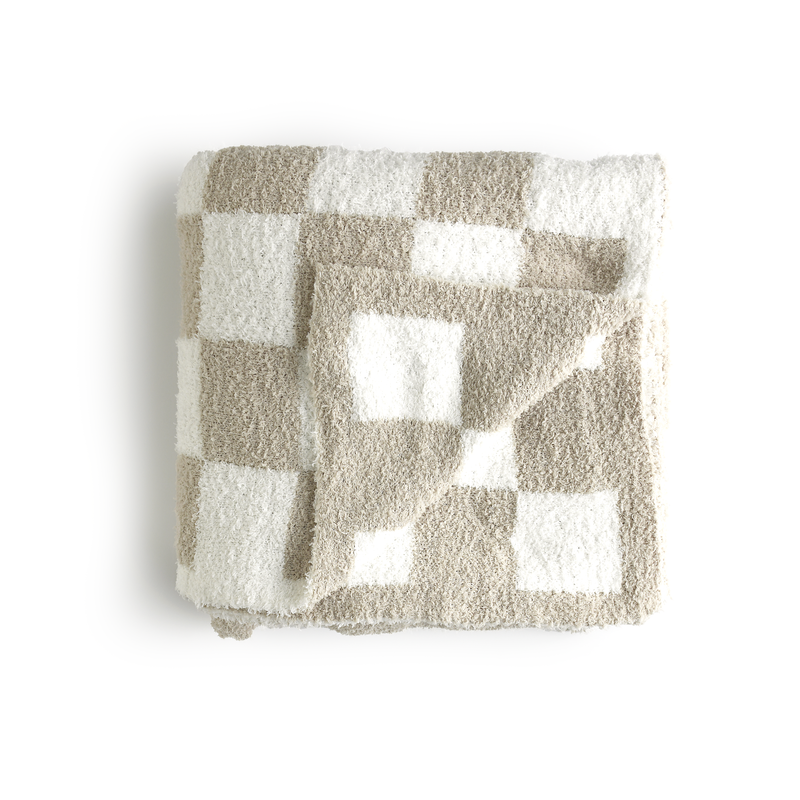 Oakley Tan Checks PLUSH BLANKET - Gigi and Max