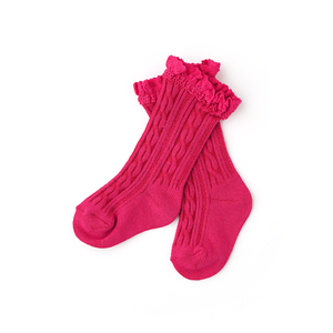 Raspberry Lace Socks - Gigi and Max