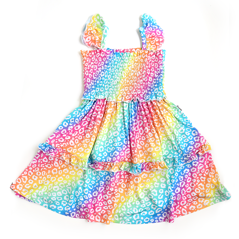 Summer Leopard SMOCKED DRESS - Gigi and Max