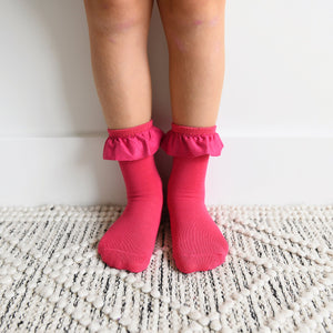 Magenta RUFFLE SOCKS - Gigi and Max