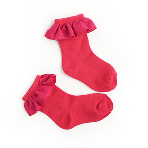 Magenta RUFFLE SOCKS - Gigi and Max