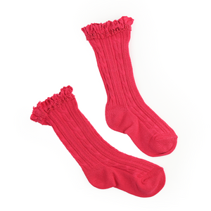 Magenta LACE SOCKS - Gigi and Max