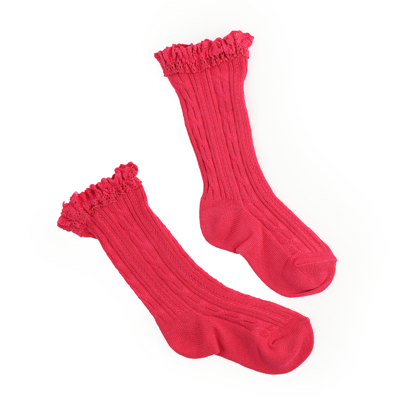 Magenta LACE SOCKS - Gigi and Max
