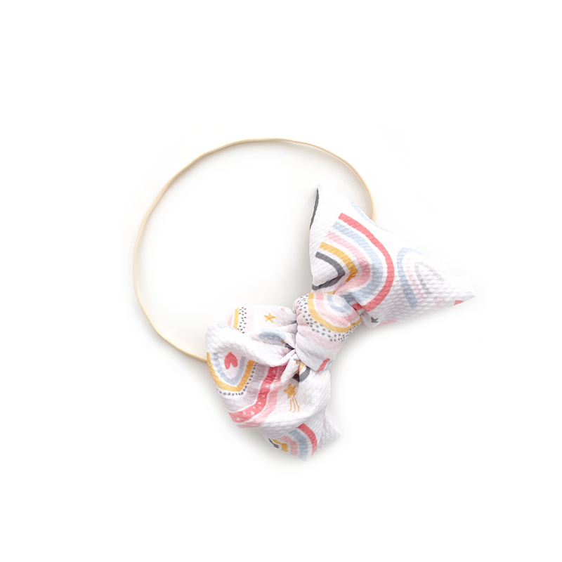 Millie Rainbow Elastic Bow Headband - Gigi and Max